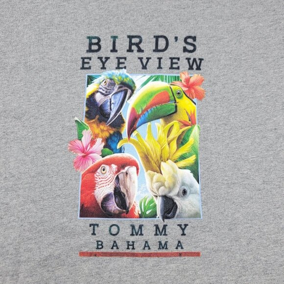 Tommy Bahama Graphic T-Shirt Short Sleeve Gray Birds Eye View Gray Men's Small S - Picture 1 of 5